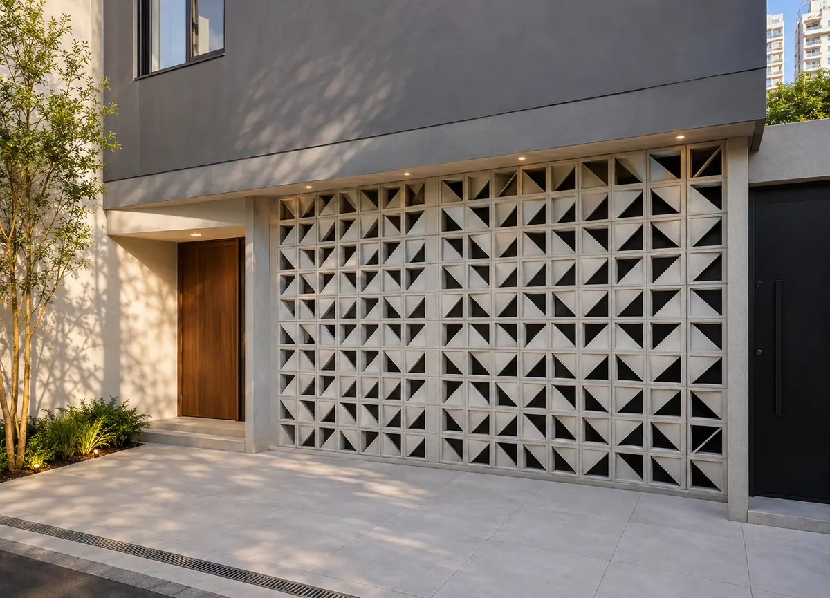 Elemento vazado, garagem, Concretto Studio